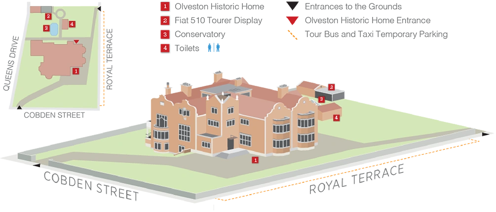 A map of the Olveston grounds.