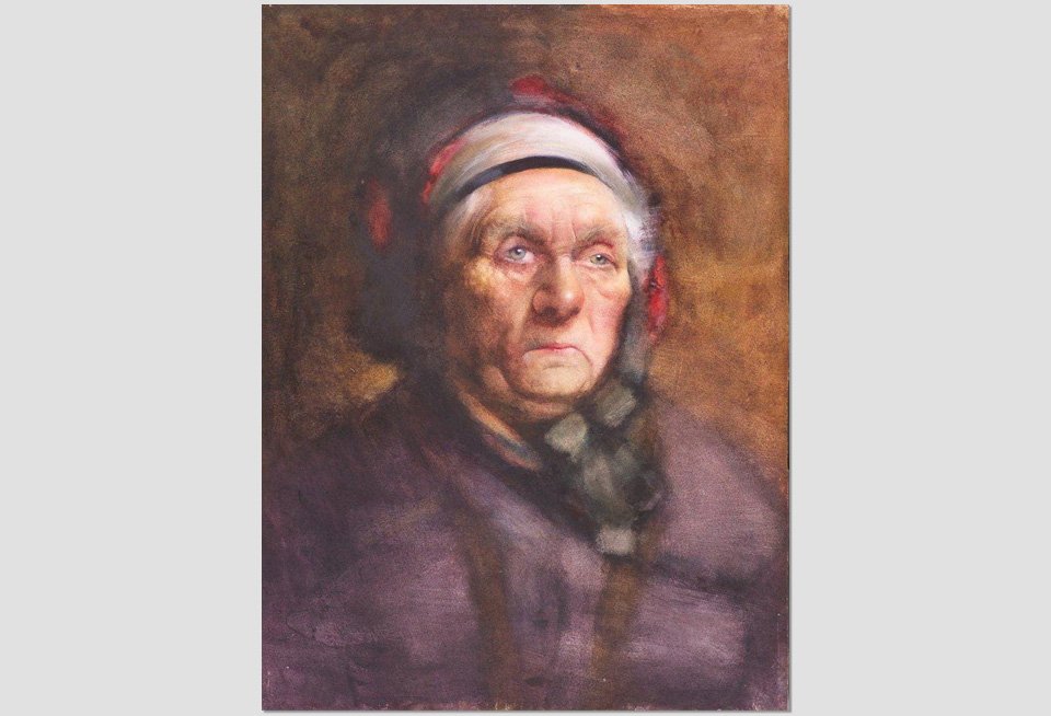 ‘Head of an Old Woman’ by Frances Hodgkins.